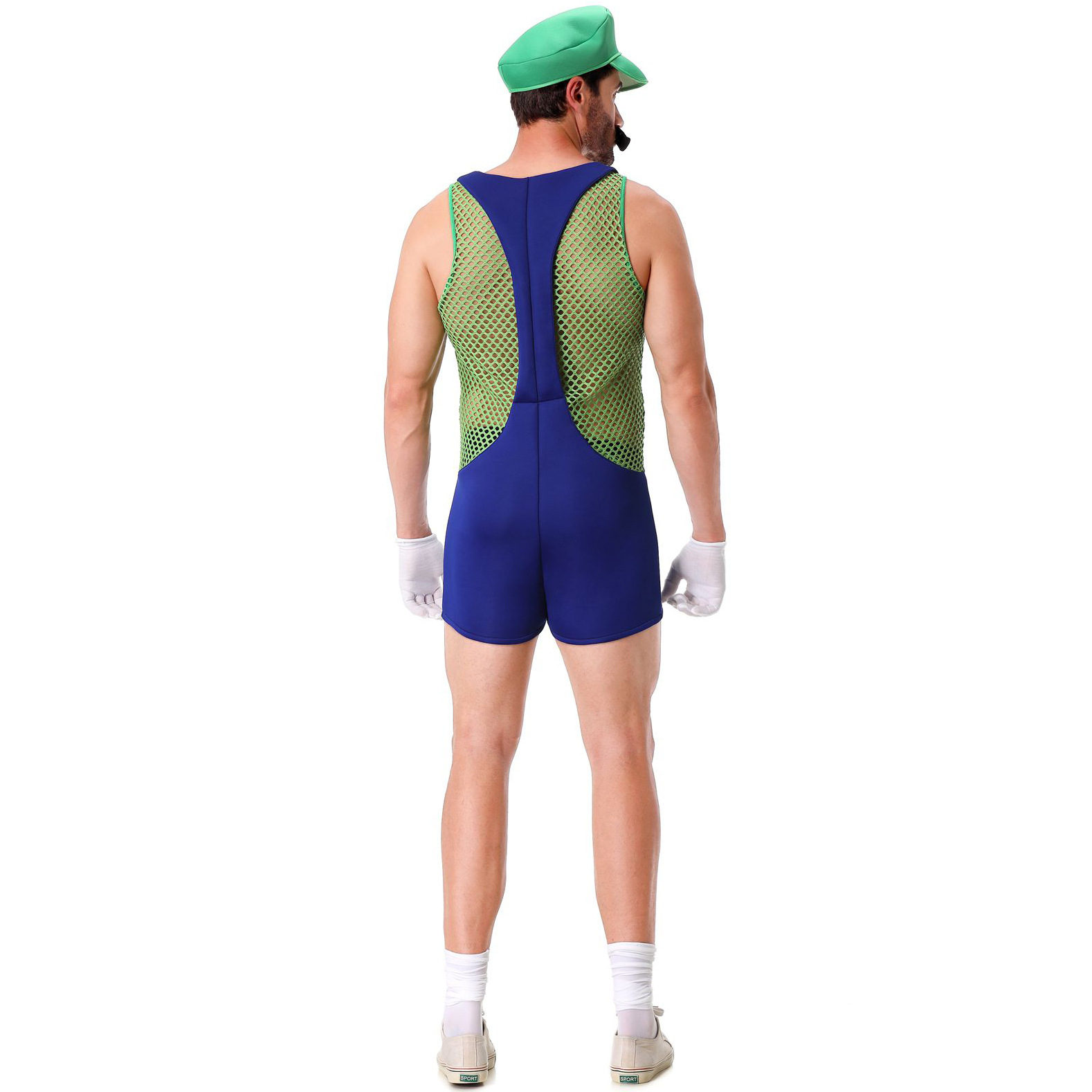 Mens Halloween Plumber One Piece Jumptsuit Costume for Carnival Party Dress up
